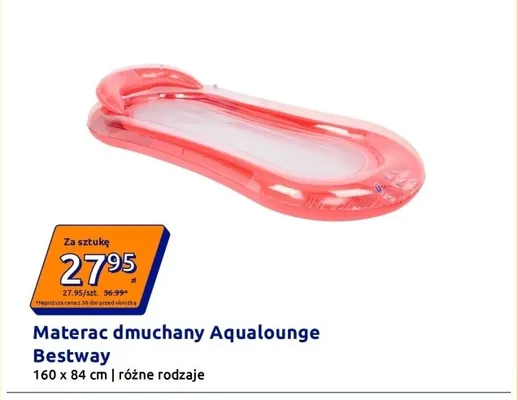 Materac dmuchany Aqualounge Bestway 160x84 cm promocja w Action