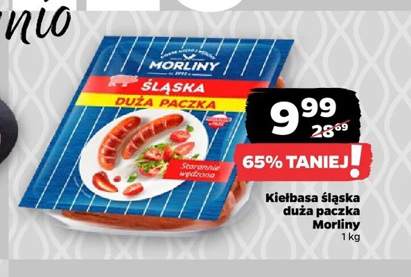 Kiełbasa śląska duża paczka Morliny promocja w Netto