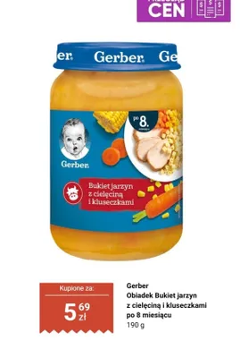 Obiadek bukiet jarzyn z cielęciną i kluseczkami po 8 miesiącu promocja w Biedronka