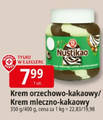 Krem orzechowo-kakaowy/Krem mleczno-kakaowy promocja w Leclerc