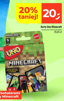 Karty Uno Minecraft promocja w Dealz