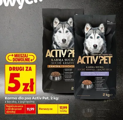 Karma dla psa Activ Pet z jagnięciną promocja w Biedronka