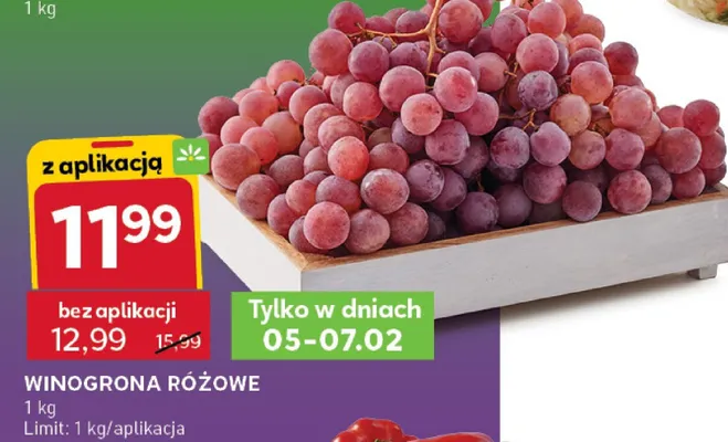 Winogrona różowe promocja w Stokrotka