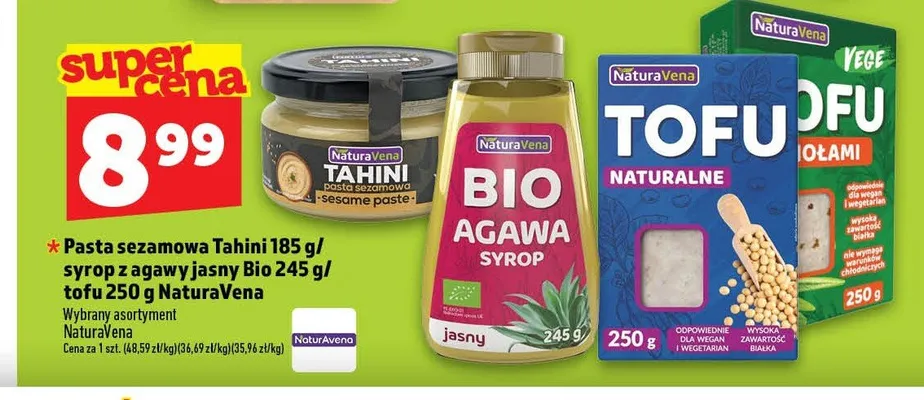 Pasta sezamowa Tahini NaturaVena promocja w TOPAZ