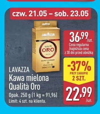 Kawa mielona Qualità Oro LAVAZZA promocja w Aldi