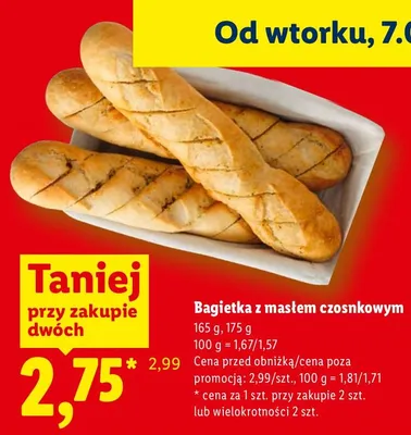 Bagietka z masłem czosnkowym Lidl promocja w Lidl