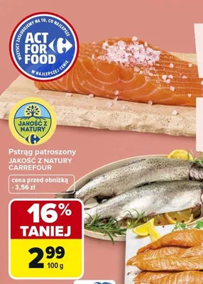 Pstrąg patroszony promocja w Carrefour Market