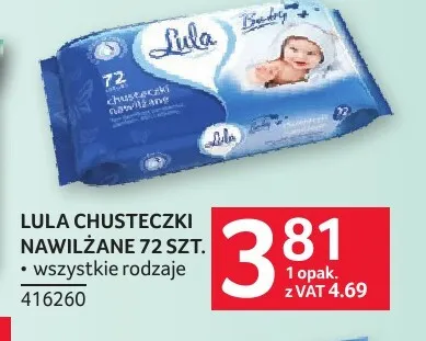 Chusteczki nawilżane Lula Baby promocja w Selgros
