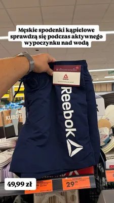 Spodenki kąpielowe męskie Reebok promocja w Biedronka