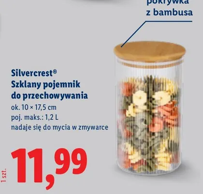 Szklany pojemnik do przechowywania ok. 10 × 17,5 cm, poj. maks.: 1,2 l promocja w Lidl
