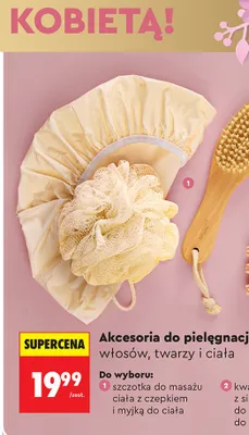 Szczotka do masażu ciała z czepkiem i myjką do ciała promocja w Biedronka