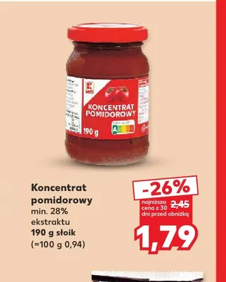 Koncentrat pomidorowy min. 28% ekstraktu K-Classic promocja w Kaufland