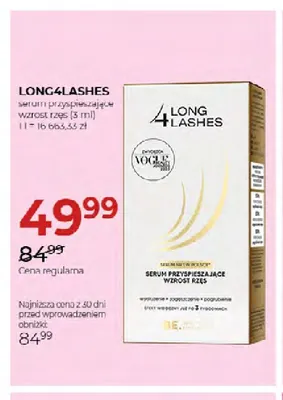 Serum przyspieszające wzrost rzęs Long4Lashes promocja w Drogerie Jawa