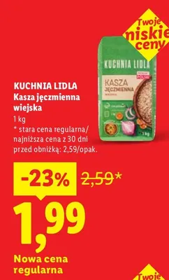 Kasza jęczmienna wiejska promocja w Lidl