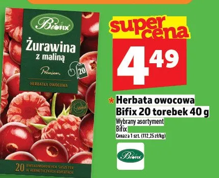 Herbata owocowa Bifix 20 torebek promocja w TOPAZ