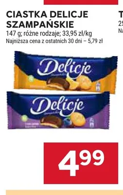 Ciastka Delicje Szampańskie pomarańczowe promocja w Stokrotka