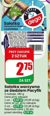 Sałatka warzywna ze śledziem łagodna Pacyfik Dega promocja w Dino