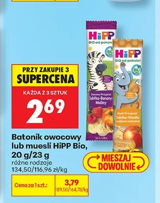 Batonik muesli HiPP Bio Jabłko Wanilia promocja w Biedronka