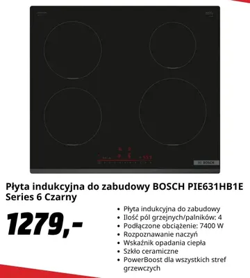 Płyta indukcyjna do zabudowy Bosch PIE631HB1E Series 6 promocja w Media Markt