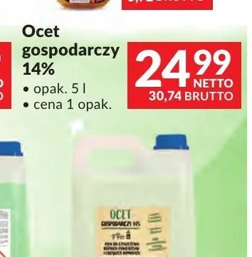 Ocet gospodarczy 14% promocja w Makro