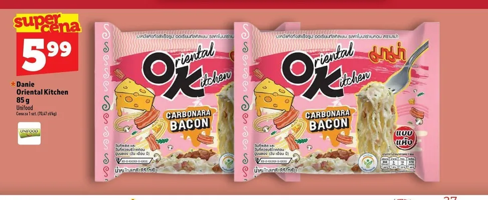 Danie instant Carbonara Bacon Oriental Kitchen Unifood promocja w TOPAZ