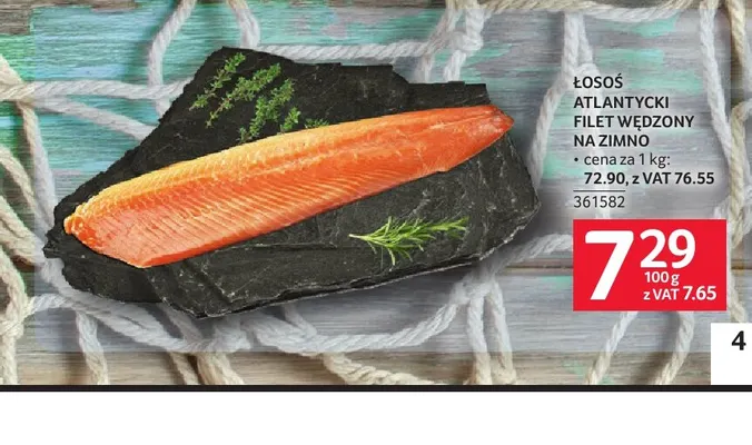 Łosoś atlantycki filet wędzony na zimno promocja w Selgros