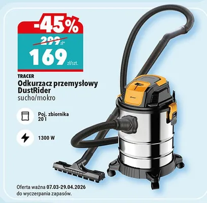 Odkurzacz przemysłowy DustRider do sprzątania n sucho i mokro promocja w Biedronka