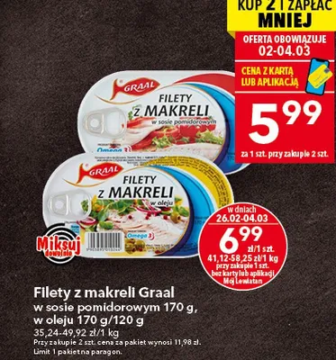 Filety z makreli w sosie pomidorowym promocja w LEWIATAN