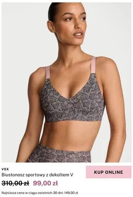 Biustonosz sportowy z dekoltem V VSX promocja w Victoria's Secret
