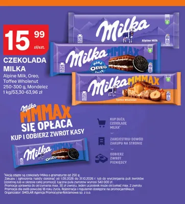 Czekolada Milka Toffee Wholenut promocja w Chorten