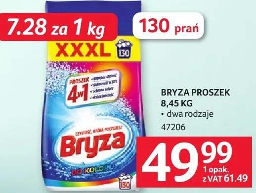 Proszek do prania Bryza XXXL 8.45 KG promocja w Selgros