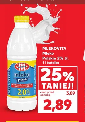 Mleko polskie Mlekovita 2% promocja w Kaufland