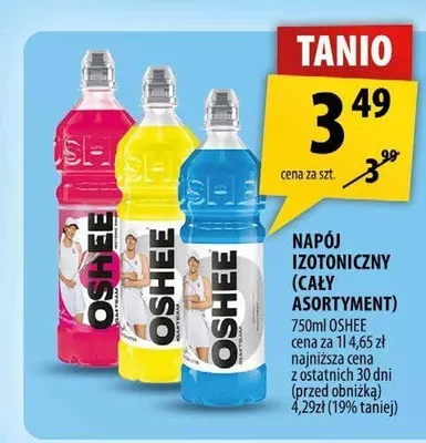 Napój izotoniczny Oshee niebieski promocja w Arhelan