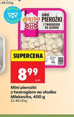 Mini pierożki z twarogiem na słodko Mlekovita 400g promocja w Biedronka