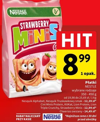 Płatki Nestlé Strawberry Minis promocja w Intermarche