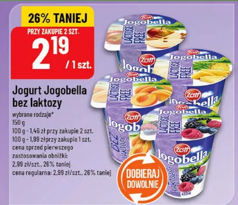 Jogurt Jogobella bez laktozy promocja w POLOmarket