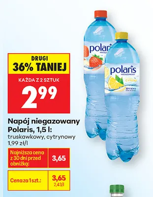 Napój niegazowany Polaris cytrynowy promocja w Biedronka
