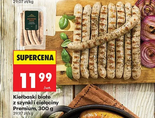 Kiełbaski białe z szynki i cielęciny Premium promocja w Biedronka