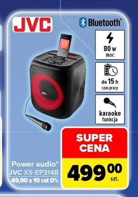 Głośnik power audio Jvc XS-EP314B promocja w Carrefour