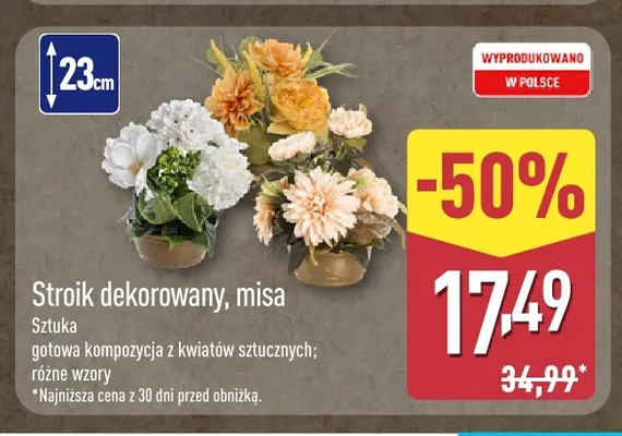 Stroik dekorowany misa 23 cm promocja w Aldi