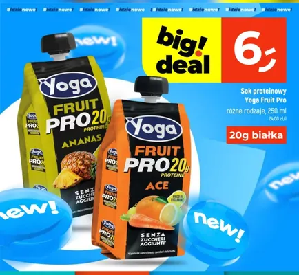 Sok proteinowy Yoga Fruit Pro ananas promocja w Dealz