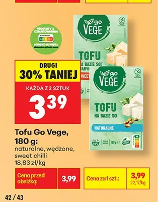 Tofu naturalne Go Vege promocja w Biedronka