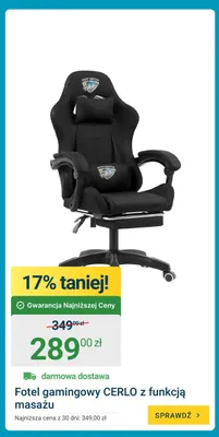 Fotel gamingowy Cerlo z funkcją masażu promocja w ERLI