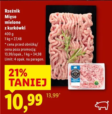Mięso mielone z karkówki promocja w Lidl
