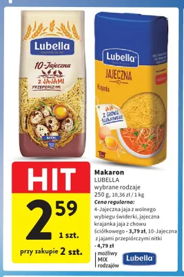Makaron jajeczna krajanka jaja z chowu ściółkowego Lubella promocja w Intermarche