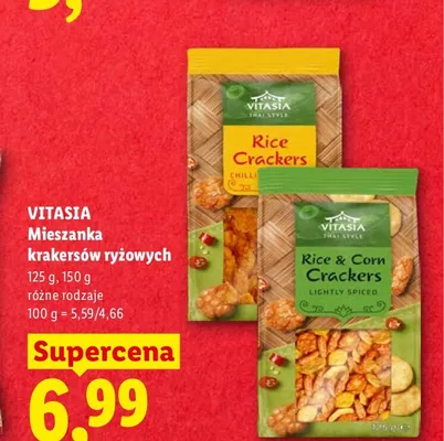Krakersy ryżowe Vitasia Rice & Corn Crackers Lightly Spiced promocja w Lidl