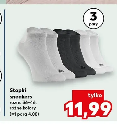Stopki sneakers rozm. 36-46 3-pak promocja w Kaufland