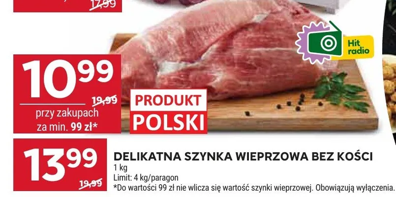Szynka wieprzowa bez kości promocja w Stokrotka