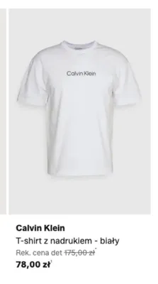 T-shirt z nadrukiem Calvin Klein biały promocja w Lounge by Zalando