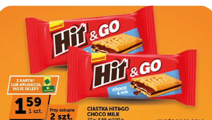 Ciastka Hit & Go Choco Milk promocja w ABC